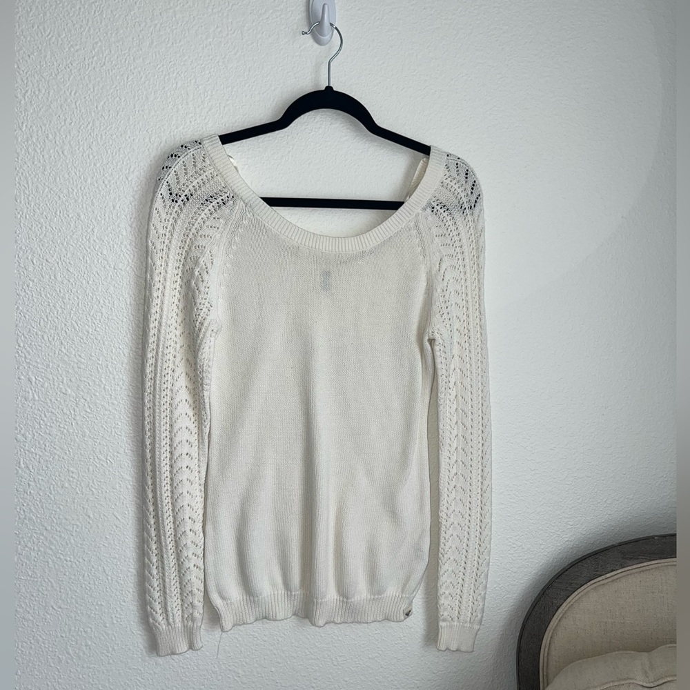 Roxy white detailed knit sweater - Medium